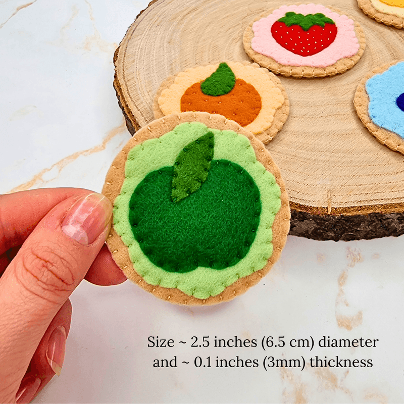 Felt Fruit Cookie / Biscuit PDF Sewing Pattern, easy and beginner friendly