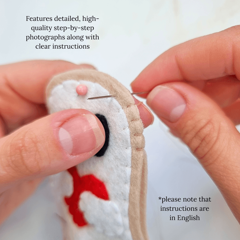 Felt Ghost Cookie PDF Sewing Pattern - sew your own cute and easy Halloween felt food
