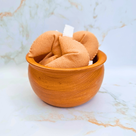 Sew your own felt 3D plushie fortune cookies - PDF sewing pattern