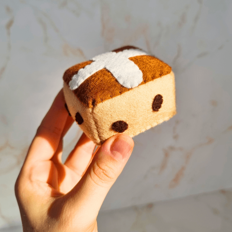 Felt Easter Hot Cross Buns PDF Sewing Pattern &amp; Photo Tutorial, easy and beginner friendly