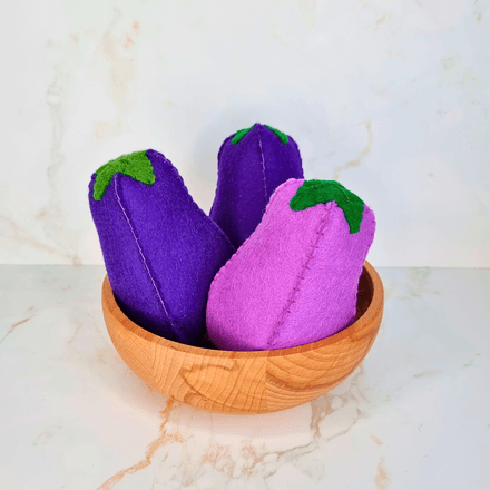 Felt Aubergine / Eggplant PDF Sewing Pattern with tutorial - easy and beginner friendly templates