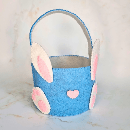 Felt Easter Bunny Basket PDF / SVG Sewing Pattern - egg hunt, handmade Spring hamper and gifting