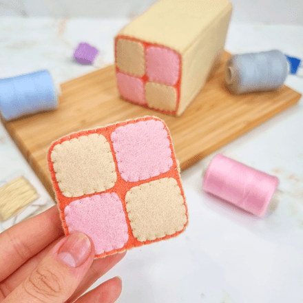 Felt Battenberg Cake PDF Sewing Pattern with tutorial