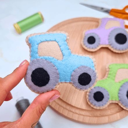 Felt Tractor Cookie Sewing Pattern: Easy DIY Kids Pretend Play Food (PDF)