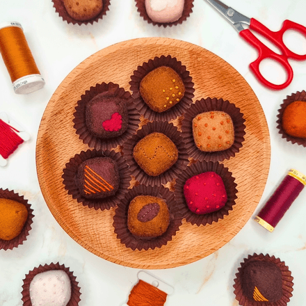 Felt chocolate PDF sewing pattern with tutorial, easy needle craft project