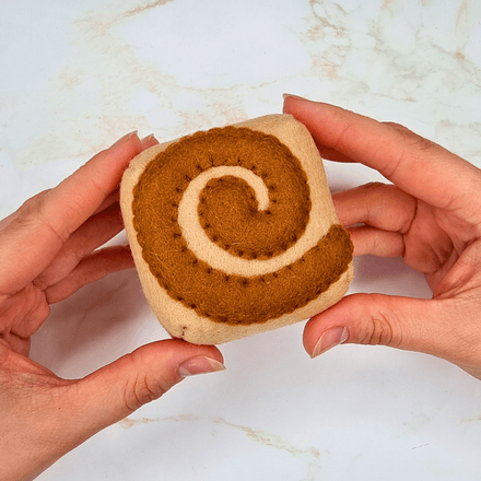 Felt Cinnamon Bun PDF Sewing Pattern &amp; Photo Tutorial, easy and beginner friendly