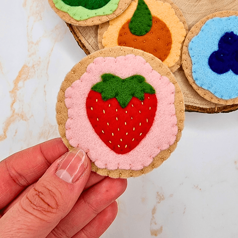 Felt Fruit Cookie / Biscuit PDF Sewing Pattern, easy and beginner friendly