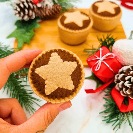 Felt Mince Pie Sewing Pattern: Easy and Festive Kids Christmas Play Food (PDF)