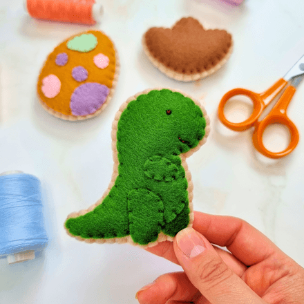 Felt Dinosaur Biscuit PDF Sewing Pattern with tutorial