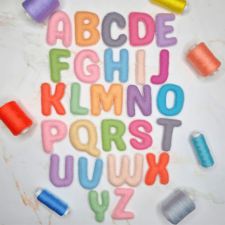 Felt English alphabet 3D letter and banner PDF and SVG sewing pattern bundle