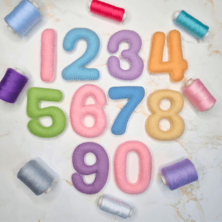 Felt 3D number PDF and SVG sewing pattern, easy DIY birthday garlands / ornaments