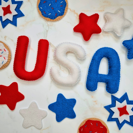 Felt USA 4th of July Decoration PDF Sewing Patterns with tutorial