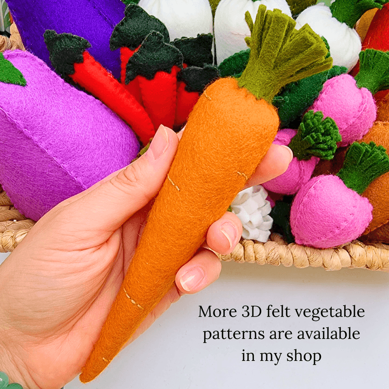 Felt Aubergine / Eggplant PDF Sewing Pattern with tutorial - easy and beginner friendly templates
