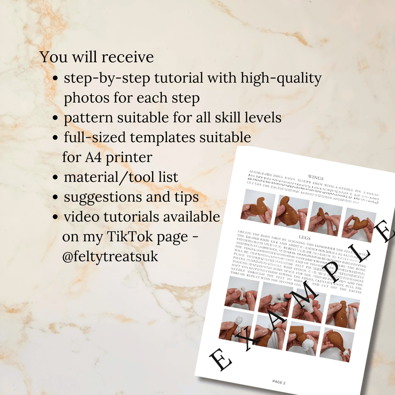 Felt Piping Bag PDF Sewing Pattern and Tutorial, easy and beginner friendly