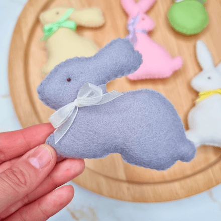 5 Felt Fabric Easter Bunny PDF Sewing Pattern BUNDLE - cute festive hanging ornament garland