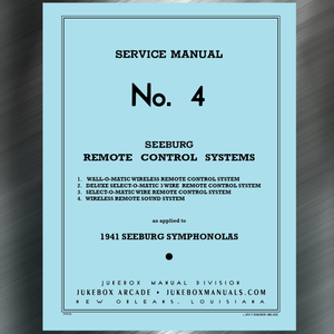 No. 4  Seeburg for 1941 Model Symphonola Remote Control Systems Service Manual with Parts Numbers an