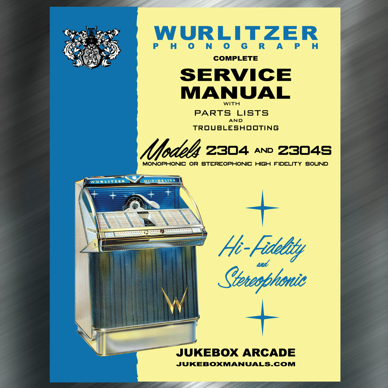 Wurlitzer 2304 - 2304S Series Service Manual, Parts Lists ...