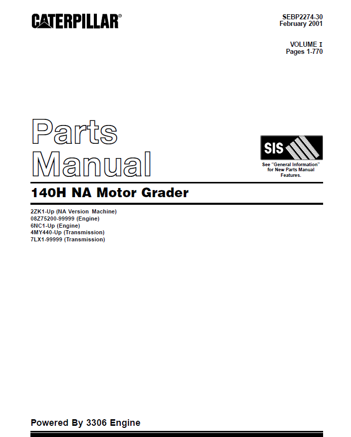 CAT 140M PARTS MANUAL visual data 7