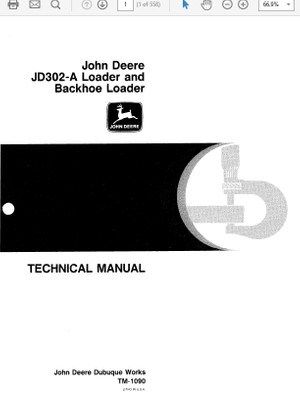 John Deere 302A Loader and Backhoe Loader Technical Manual TM-1090