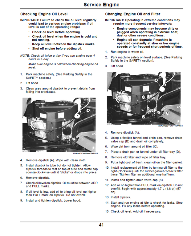 Operator's Manual John Deere Lt133 Manual John Deere LT133