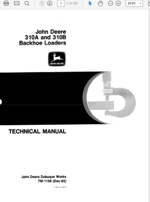  John Deere 310A and 310B Backhoe Loaders Technical Manual TM-1158