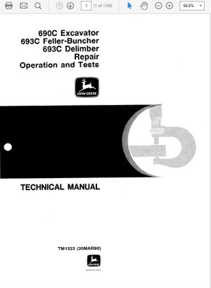  John Deere 690C 693C Excavator Technical Manual TM-1323 &amp; TM-1329