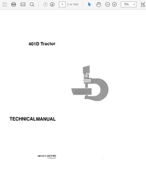  John Deere 401D Tractor Technical Manual TM-1271