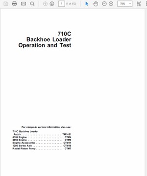 John Deere 710C Backhoe Loader Manual TM-1450 &amp; TM-1451