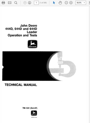  John Deere 444D, 544D and 644D Loader Technical Manual TM-1341