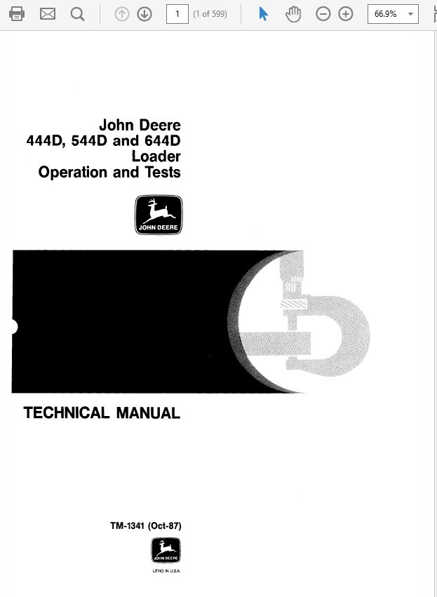 John Deere 444D, 544D and 644D Loader Technical Manual TM-1341