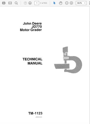  John Deere 770 Motor Grader Technical Manual TM-1123