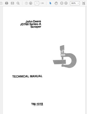  John Deere 760 Series A Scraper Technical Manual TM-1018