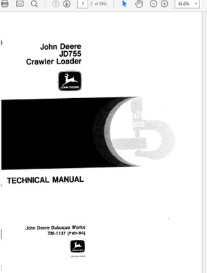 John Deere 755 Crawler Loader Technical Manual TM-1137