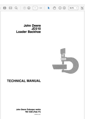  John Deere 310 Loader Backhoe Technical Manual TM-1036