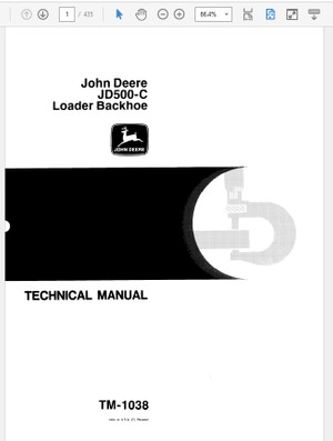 John Deere 500C Loader Backhoe Technical Manual TM-1038