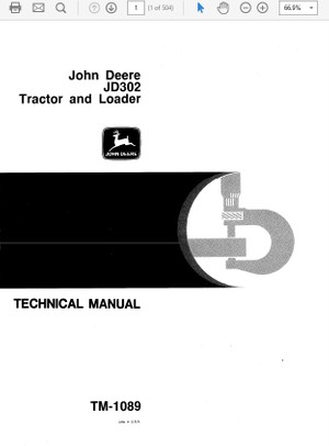 John Deere 302 Tractor and Loader Technical Manual TM-1089