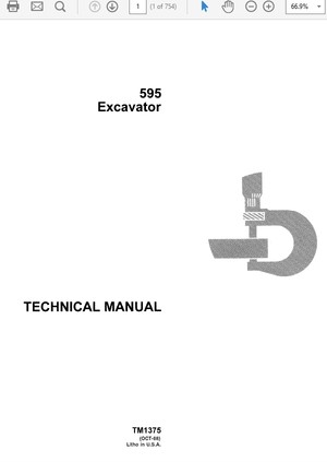 John Deere 595 Excavator Technical Manual TM-1375