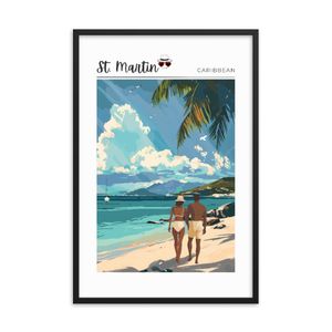&quot;Escape to Island Time&quot; - St. Martin Caribbean Beach Framed Art