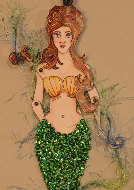 Handmade Paper Doll - ARELIA MERMAID