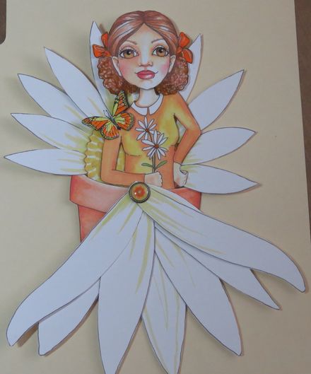 DAISY DAPHNE Blooming Flower Pot Paper Doll Kit - Digital Doanload