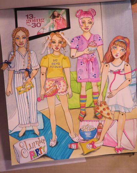 Justine&#x27;s Paper Doll Adevetnure SLUMBER PARTY DRESS UP SET - Digital Download