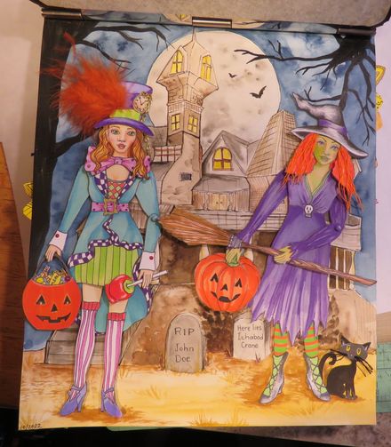 Justine&#x27;s Paper Doll Adevetnure HALLOWEEN DRESS UP SET - Digital Download