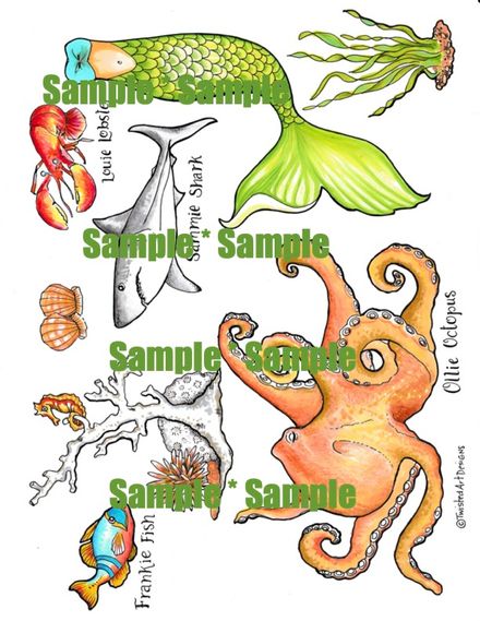 DressUp Sheet for Julie Nutting Paper Dolls MERMAID SET #2
