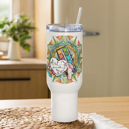 Art Soothes the Heart Travel Mug
