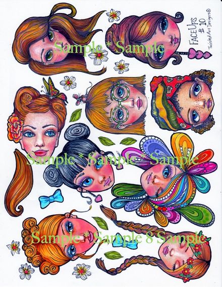 FaceUps Collage Sheet SET #10 - Digital Download