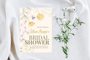 Pink Floral Bridal Shower Invitation Template