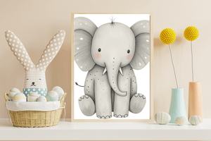Adorable Baby Elephant Nursery Wall Art | Printable Safari Animal Decor