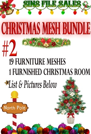 🎄Christmas🌟 Special #2🎄19 Furniture Meshes Plus Bonus Free Furnished Christmas Room🎄