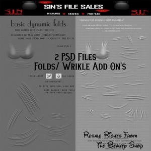 Folds &amp; Wrinkle Clothing Add-On * 2 PSD Files 