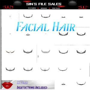 Facial Hair Add On&#x27;s *22 Files with Instructions